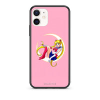 Thumbnail for Θήκη iPhone 12 Mini Moon Girl από τη Smartfits με σχέδιο στο πίσω μέρος και μαύρο περίβλημα | iPhone 12 Mini Moon Girl case with colorful back and black bezels