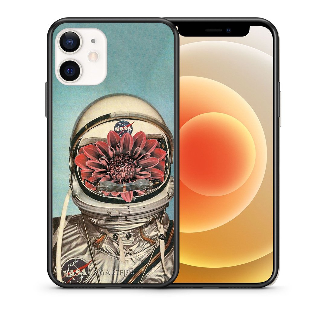 Θήκη iPhone 12 Mini Nasa Bloom από τη Smartfits με σχέδιο στο πίσω μέρος και μαύρο περίβλημα | iPhone 12 Mini Nasa Bloom case with colorful back and black bezels