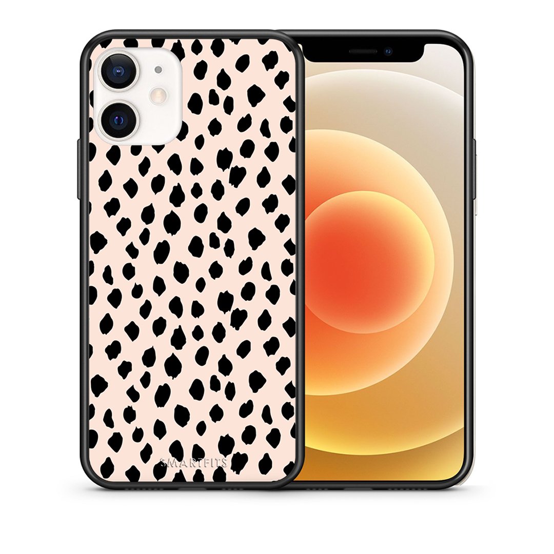 Θήκη iPhone 12 Mini New Polka Dots από τη Smartfits με σχέδιο στο πίσω μέρος και μαύρο περίβλημα | iPhone 12 Mini New Polka Dots case with colorful back and black bezels
