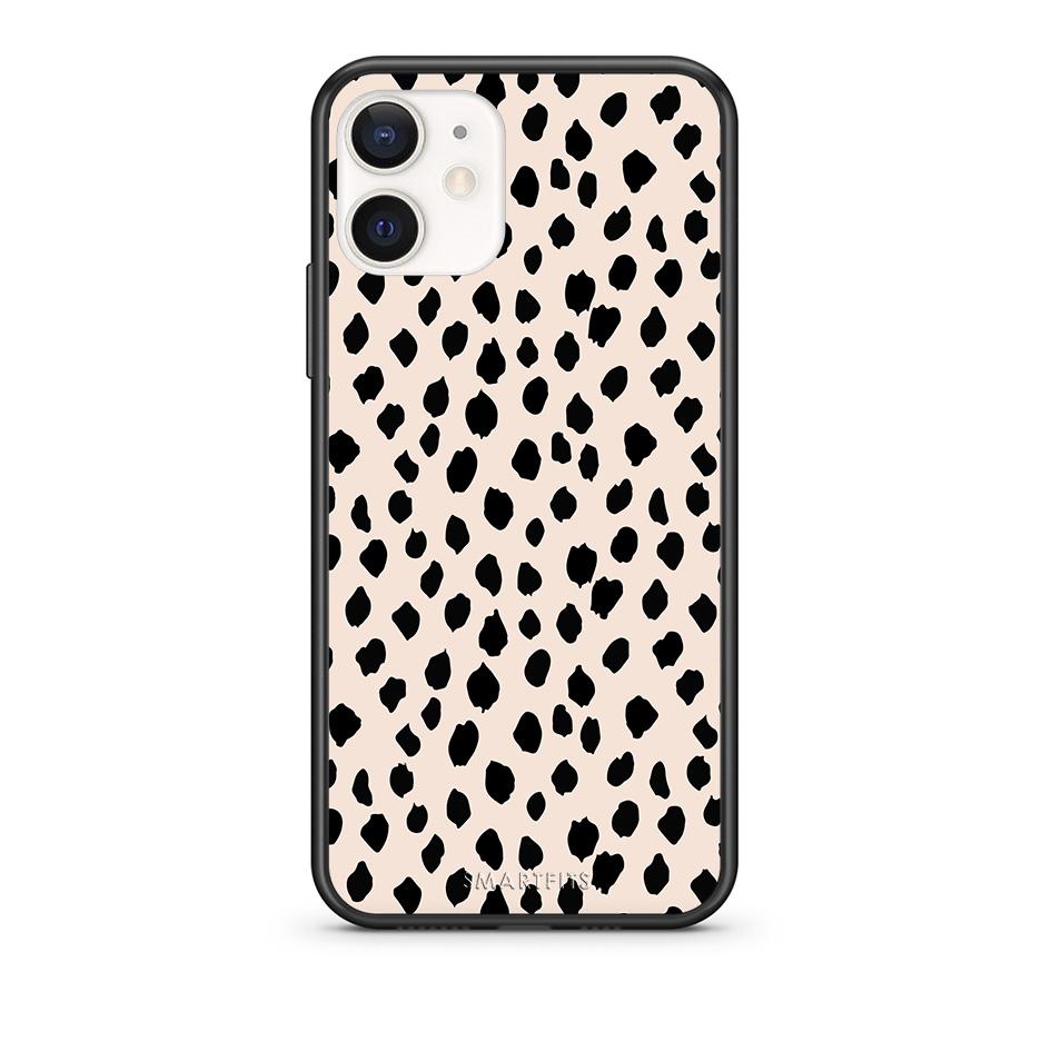 Θήκη iPhone 12 Mini New Polka Dots από τη Smartfits με σχέδιο στο πίσω μέρος και μαύρο περίβλημα | iPhone 12 Mini New Polka Dots case with colorful back and black bezels