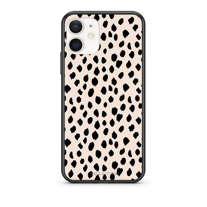 Θήκη iPhone 12 Mini New Polka Dots από τη Smartfits με σχέδιο στο πίσω μέρος και μαύρο περίβλημα | iPhone 12 Mini New Polka Dots case with colorful back and black bezels