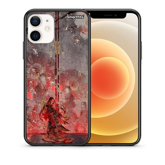 Θήκη iPhone 12 Mini Nezuko Kamado από τη Smartfits με σχέδιο στο πίσω μέρος και μαύρο περίβλημα | iPhone 12 Mini Nezuko Kamado case with colorful back and black bezels