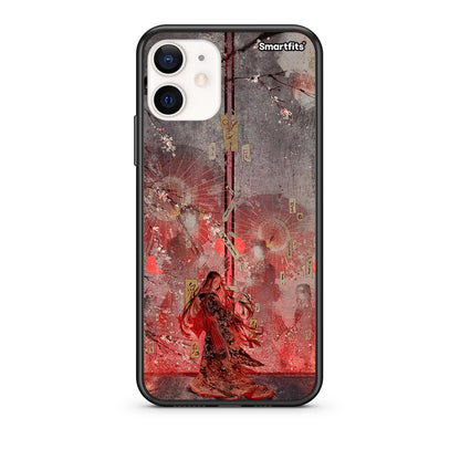 Θήκη iPhone 12 Mini Nezuko Kamado από τη Smartfits με σχέδιο στο πίσω μέρος και μαύρο περίβλημα | iPhone 12 Mini Nezuko Kamado case with colorful back and black bezels