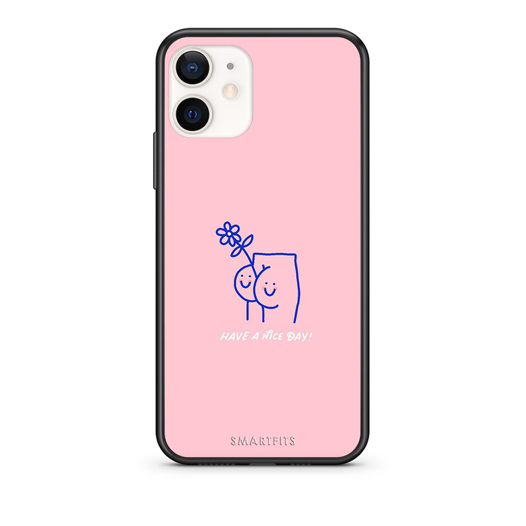 Θήκη iPhone 12 Mini Nice Day από τη Smartfits με σχέδιο στο πίσω μέρος και μαύρο περίβλημα | iPhone 12 Mini Nice Day case with colorful back and black bezels