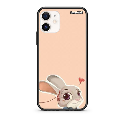 Θήκη iPhone 12 Mini Nick Wilde And Judy Hopps Love 2 από τη Smartfits με σχέδιο στο πίσω μέρος και μαύρο περίβλημα | iPhone 12 Mini Nick Wilde And Judy Hopps Love 2 case with colorful back and black bezels