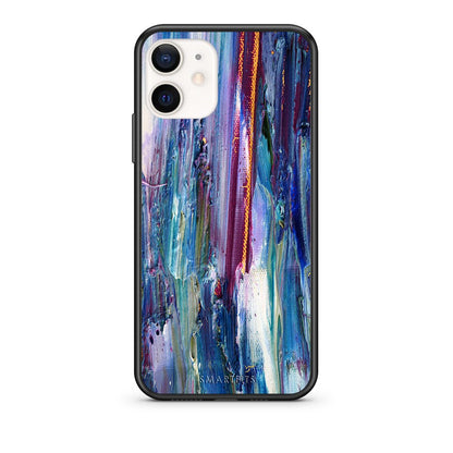 Θήκη iPhone 12 Mini Winter Paint από τη Smartfits με σχέδιο στο πίσω μέρος και μαύρο περίβλημα | iPhone 12 Mini Winter Paint case with colorful back and black bezels