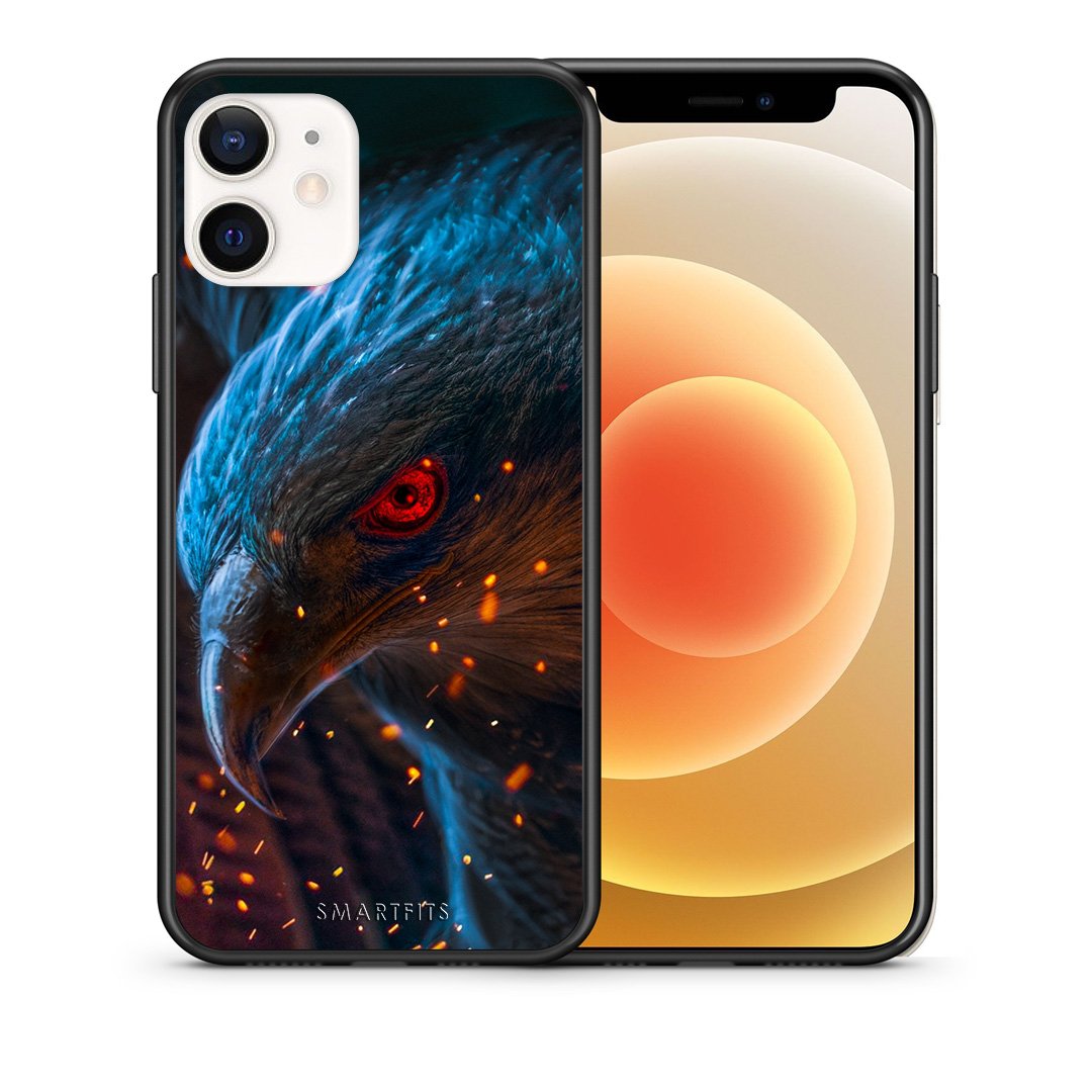 Θήκη iPhone 12 Mini Eagle PopArt από τη Smartfits με σχέδιο στο πίσω μέρος και μαύρο περίβλημα | iPhone 12 Mini Eagle PopArt case with colorful back and black bezels