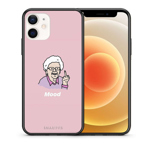 Θήκη iPhone 12 Mini Mood PopArt από τη Smartfits με σχέδιο στο πίσω μέρος και μαύρο περίβλημα | iPhone 12 Mini Mood PopArt case with colorful back and black bezels