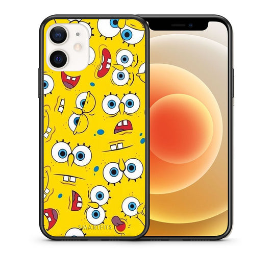 Θήκη iPhone 12 Mini Sponge PopArt από τη Smartfits με σχέδιο στο πίσω μέρος και μαύρο περίβλημα | iPhone 12 Mini Sponge PopArt case with colorful back and black bezels