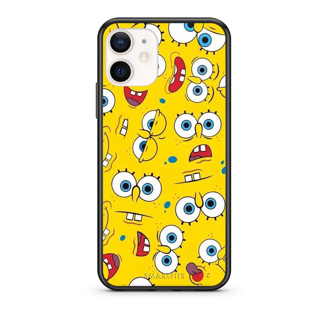 Θήκη iPhone 12 Mini Sponge PopArt από τη Smartfits με σχέδιο στο πίσω μέρος και μαύρο περίβλημα | iPhone 12 Mini Sponge PopArt case with colorful back and black bezels