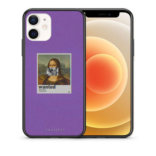 Θήκη iPhone 12 Mini Monalisa Popart από τη Smartfits με σχέδιο στο πίσω μέρος και μαύρο περίβλημα | iPhone 12 Mini Monalisa Popart case with colorful back and black bezels