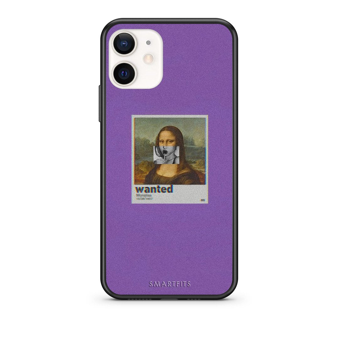Θήκη iPhone 12 Mini Monalisa Popart από τη Smartfits με σχέδιο στο πίσω μέρος και μαύρο περίβλημα | iPhone 12 Mini Monalisa Popart case with colorful back and black bezels