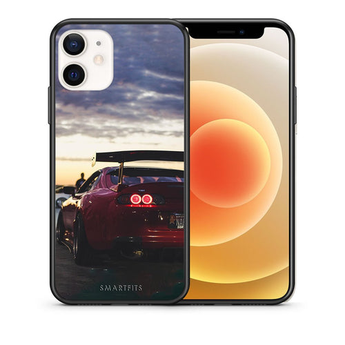 Θήκη iPhone 12 Mini Racing Supra από τη Smartfits με σχέδιο στο πίσω μέρος και μαύρο περίβλημα | iPhone 12 Mini Racing Supra case with colorful back and black bezels