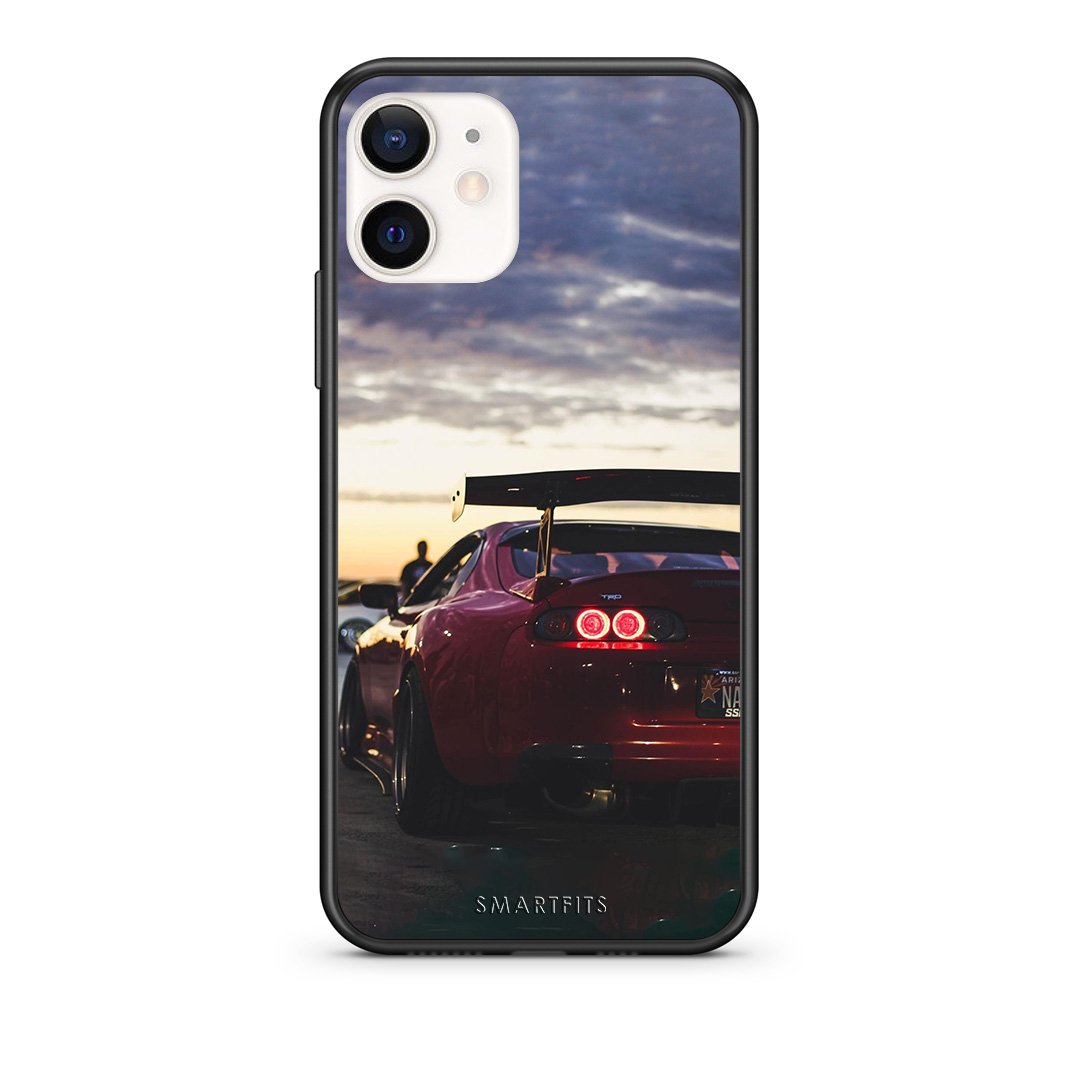 Θήκη iPhone 12 Mini Racing Supra από τη Smartfits με σχέδιο στο πίσω μέρος και μαύρο περίβλημα | iPhone 12 Mini Racing Supra case with colorful back and black bezels