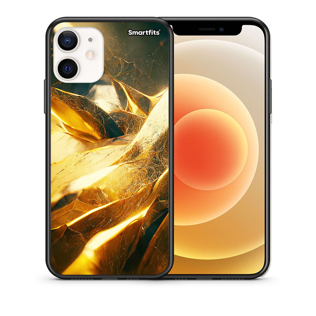 Θήκη iPhone 12 Mini Real Gold από τη Smartfits με σχέδιο στο πίσω μέρος και μαύρο περίβλημα | iPhone 12 Mini Real Gold case with colorful back and black bezels