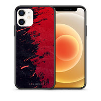 Thumbnail for Θήκη Αγίου Βαλεντίνου iPhone 12 Mini Red Paint από τη Smartfits με σχέδιο στο πίσω μέρος και μαύρο περίβλημα | iPhone 12 Mini Red Paint case with colorful back and black bezels