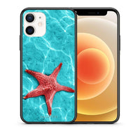 Thumbnail for Θήκη iPhone 12 Mini Red Starfish από τη Smartfits με σχέδιο στο πίσω μέρος και μαύρο περίβλημα | iPhone 12 Mini Red Starfish case with colorful back and black bezels