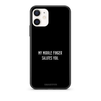 Θήκη iPhone 12 Mini Salute από τη Smartfits με σχέδιο στο πίσω μέρος και μαύρο περίβλημα | iPhone 12 Mini Salute case with colorful back and black bezels