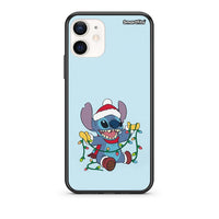 Thumbnail for Θήκη iPhone 12 Mini Santa Stich από τη Smartfits με σχέδιο στο πίσω μέρος και μαύρο περίβλημα | iPhone 12 Mini Santa Stich case with colorful back and black bezels