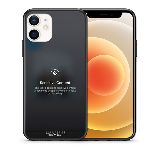 Θήκη iPhone 12 Mini Sensitive Content από τη Smartfits με σχέδιο στο πίσω μέρος και μαύρο περίβλημα | iPhone 12 Mini Sensitive Content case with colorful back and black bezels