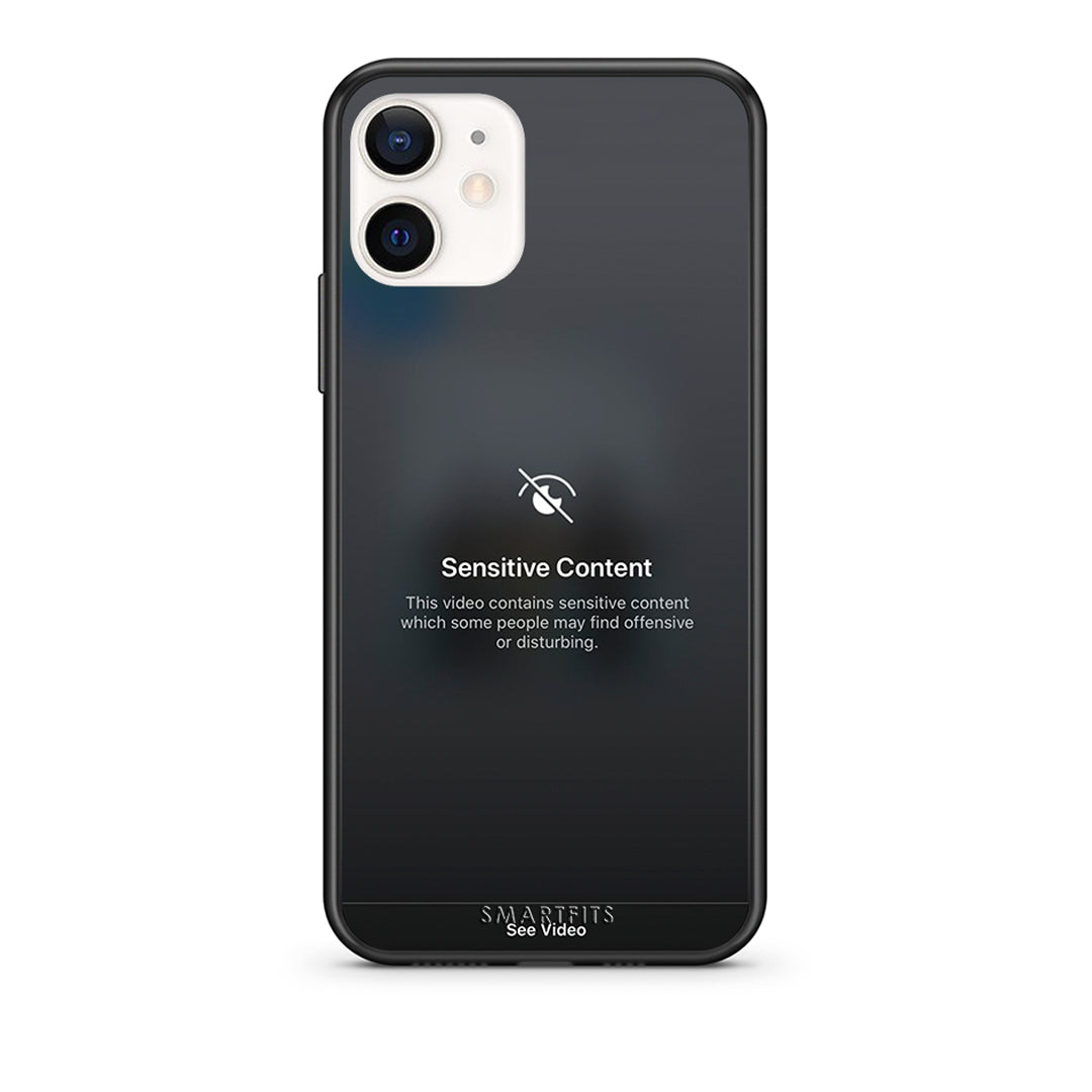 Θήκη iPhone 12 Mini Sensitive Content από τη Smartfits με σχέδιο στο πίσω μέρος και μαύρο περίβλημα | iPhone 12 Mini Sensitive Content case with colorful back and black bezels