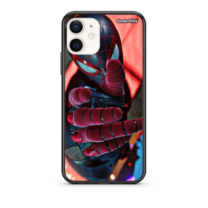 Θήκη iPhone 12 Mini Spider Hand από τη Smartfits με σχέδιο στο πίσω μέρος και μαύρο περίβλημα | iPhone 12 Mini Spider Hand case with colorful back and black bezels
