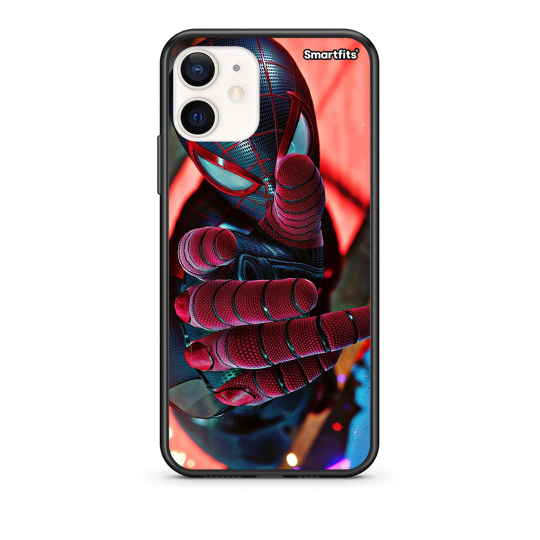 Θήκη iPhone 12 Mini Spider Hand από τη Smartfits με σχέδιο στο πίσω μέρος και μαύρο περίβλημα | iPhone 12 Mini Spider Hand case with colorful back and black bezels