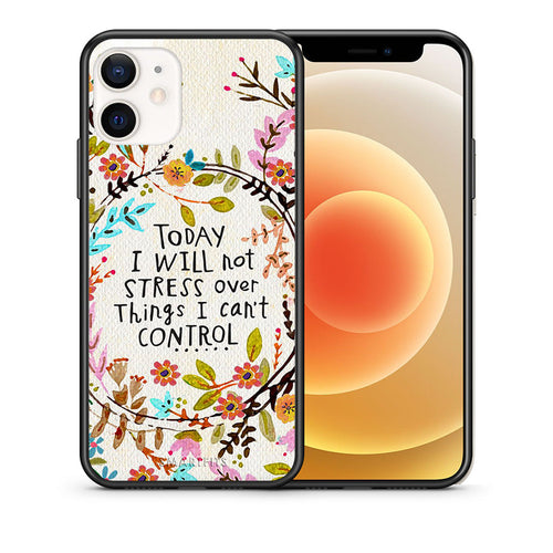 Θήκη iPhone 12 Mini Stress Over από τη Smartfits με σχέδιο στο πίσω μέρος και μαύρο περίβλημα | iPhone 12 Mini Stress Over case with colorful back and black bezels