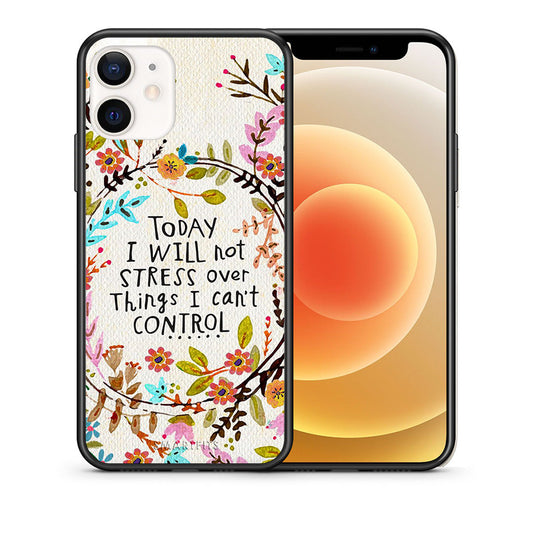 Θήκη iPhone 12 Mini Stress Over από τη Smartfits με σχέδιο στο πίσω μέρος και μαύρο περίβλημα | iPhone 12 Mini Stress Over case with colorful back and black bezels