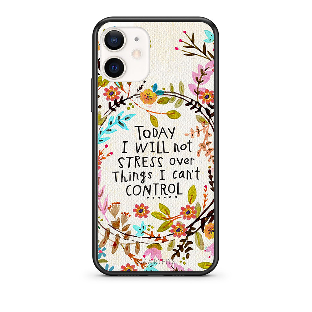 Θήκη iPhone 12 Mini Stress Over από τη Smartfits με σχέδιο στο πίσω μέρος και μαύρο περίβλημα | iPhone 12 Mini Stress Over case with colorful back and black bezels