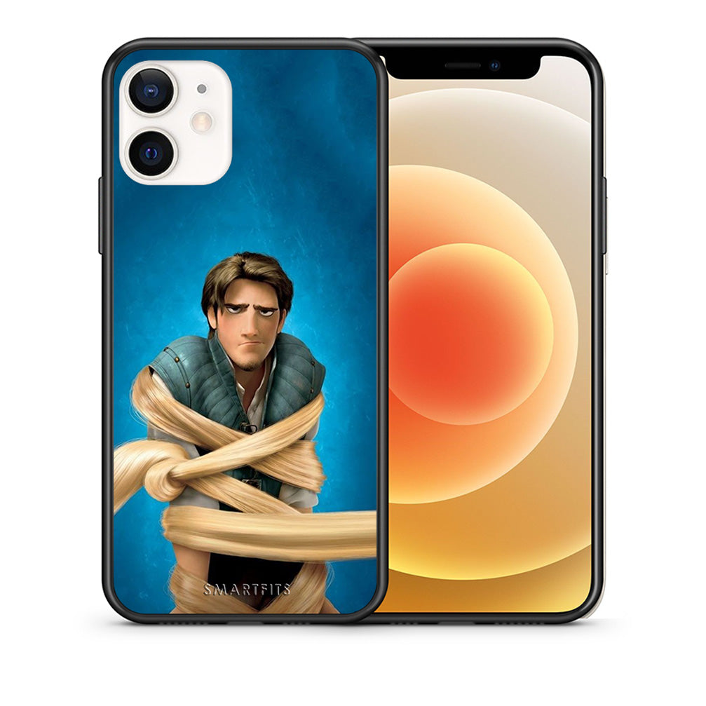 Θήκη Αγίου Βαλεντίνου iPhone 12 Mini Tangled 1 από τη Smartfits με σχέδιο στο πίσω μέρος και μαύρο περίβλημα | iPhone 12 Mini Tangled 1 case with colorful back and black bezels