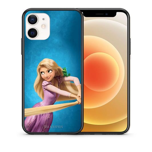 Θήκη Αγίου Βαλεντίνου iPhone 12 Mini Tangled 2 από τη Smartfits με σχέδιο στο πίσω μέρος και μαύρο περίβλημα | iPhone 12 Mini Tangled 2 case with colorful back and black bezels