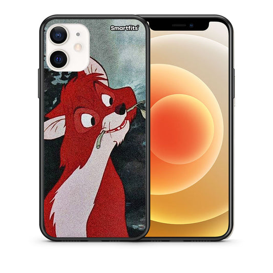 Θήκη iPhone 12 Mini Tod And Vixey Love 1 από τη Smartfits με σχέδιο στο πίσω μέρος και μαύρο περίβλημα | iPhone 12 Mini Tod And Vixey Love 1 case with colorful back and black bezels