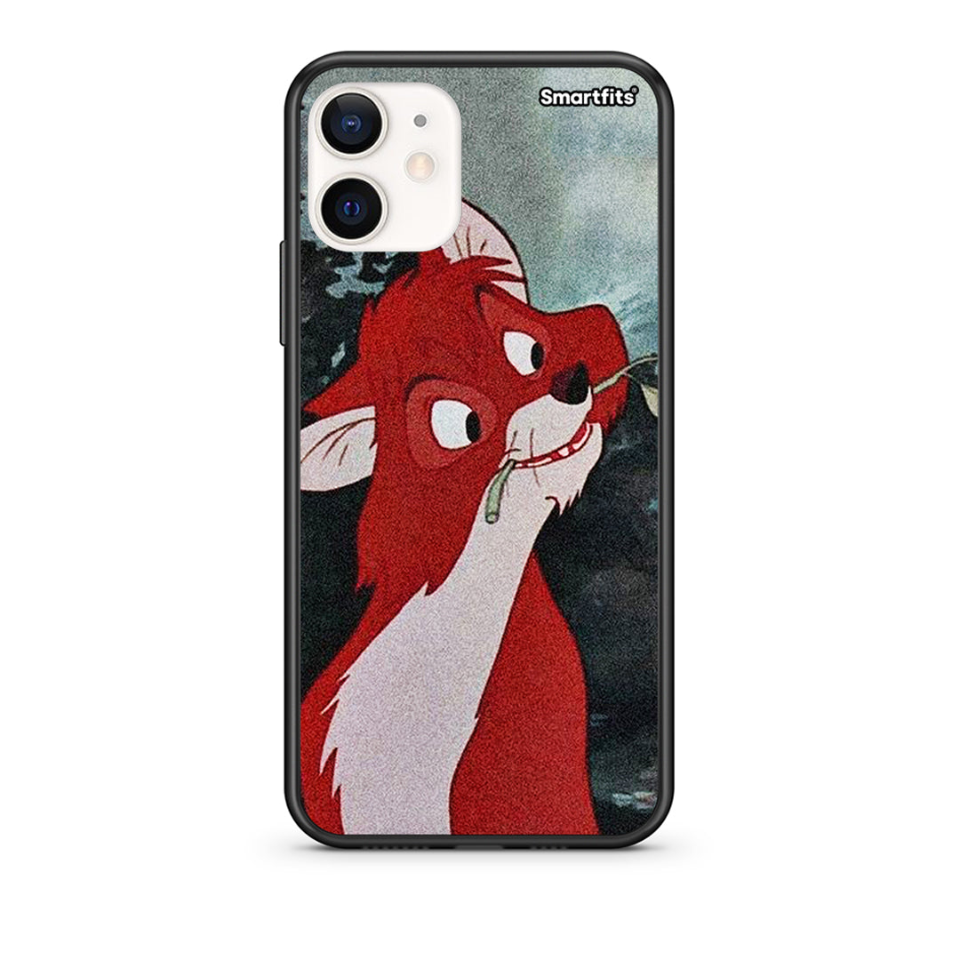 Θήκη iPhone 12 Mini Tod And Vixey Love 1 από τη Smartfits με σχέδιο στο πίσω μέρος και μαύρο περίβλημα | iPhone 12 Mini Tod And Vixey Love 1 case with colorful back and black bezels