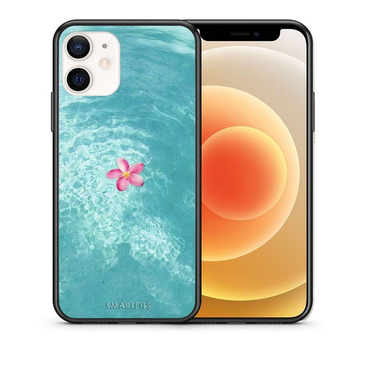 Θήκη iPhone 12 Mini Water Flower από τη Smartfits με σχέδιο στο πίσω μέρος και μαύρο περίβλημα | iPhone 12 Mini Water Flower case with colorful back and black bezels