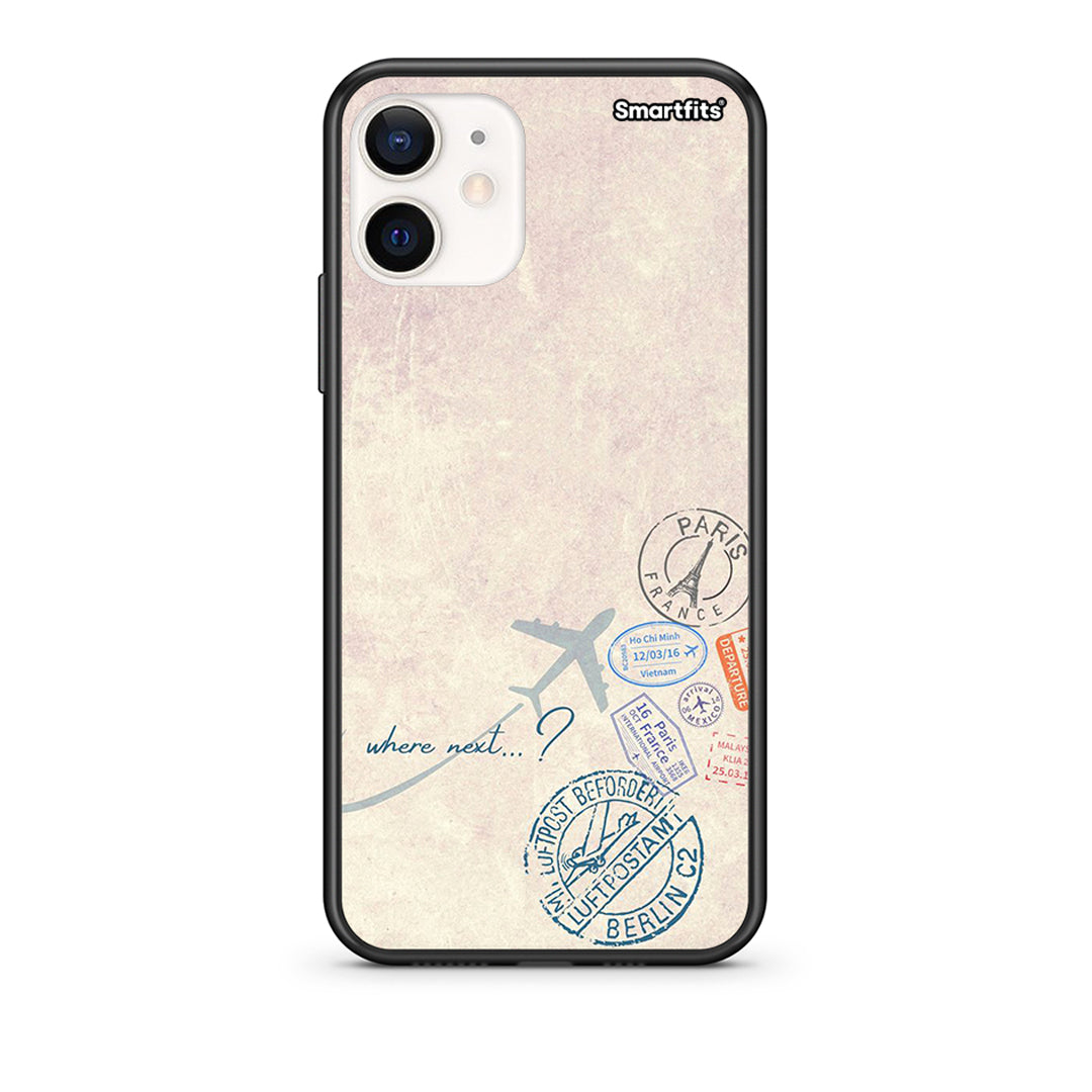 Θήκη iPhone 12 Mini Where Next από τη Smartfits με σχέδιο στο πίσω μέρος και μαύρο περίβλημα | iPhone 12 Mini Where Next case with colorful back and black bezels