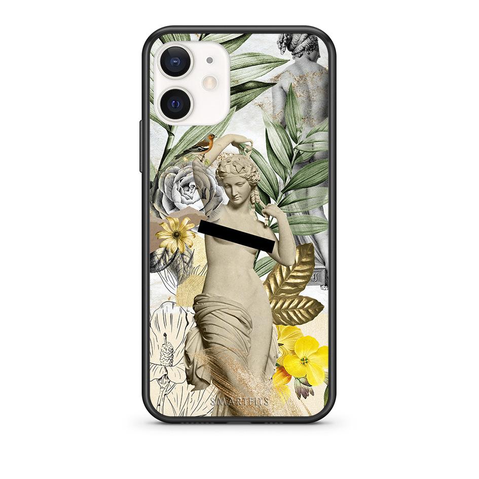 Θήκη iPhone 12 Mini Woman Statue από τη Smartfits με σχέδιο στο πίσω μέρος και μαύρο περίβλημα | iPhone 12 Mini Woman Statue case with colorful back and black bezels