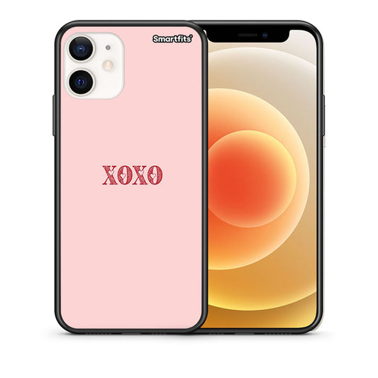 Θήκη iPhone 12 Mini XOXO Love από τη Smartfits με σχέδιο στο πίσω μέρος και μαύρο περίβλημα | iPhone 12 Mini XOXO Love case with colorful back and black bezels