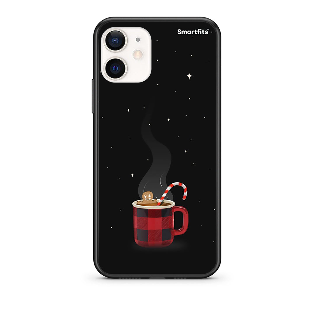 Θήκη iPhone 12 Mini Xmas Bathing από τη Smartfits με σχέδιο στο πίσω μέρος και μαύρο περίβλημα | iPhone 12 Mini Xmas Bathing case with colorful back and black bezels