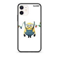 Thumbnail for Θήκη iPhone 12 Mini Xmas Minion Lights από τη Smartfits με σχέδιο στο πίσω μέρος και μαύρο περίβλημα | iPhone 12 Mini Xmas Minion Lights case with colorful back and black bezels