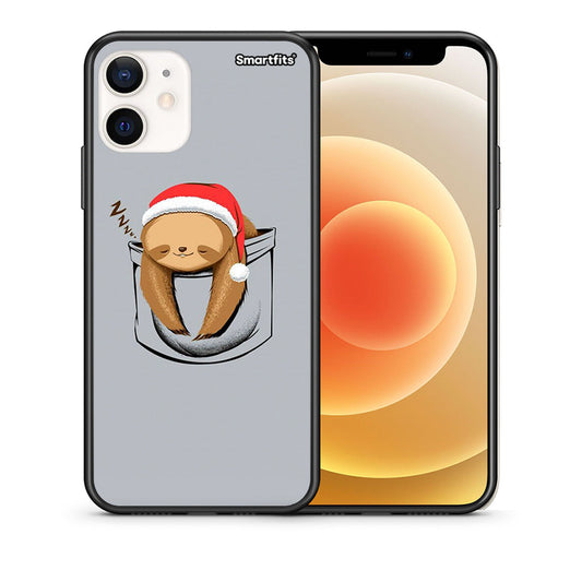 Θήκη iPhone 12 Mini Xmas Zzzz από τη Smartfits με σχέδιο στο πίσω μέρος και μαύρο περίβλημα | iPhone 12 Mini Xmas Zzzz case with colorful back and black bezels