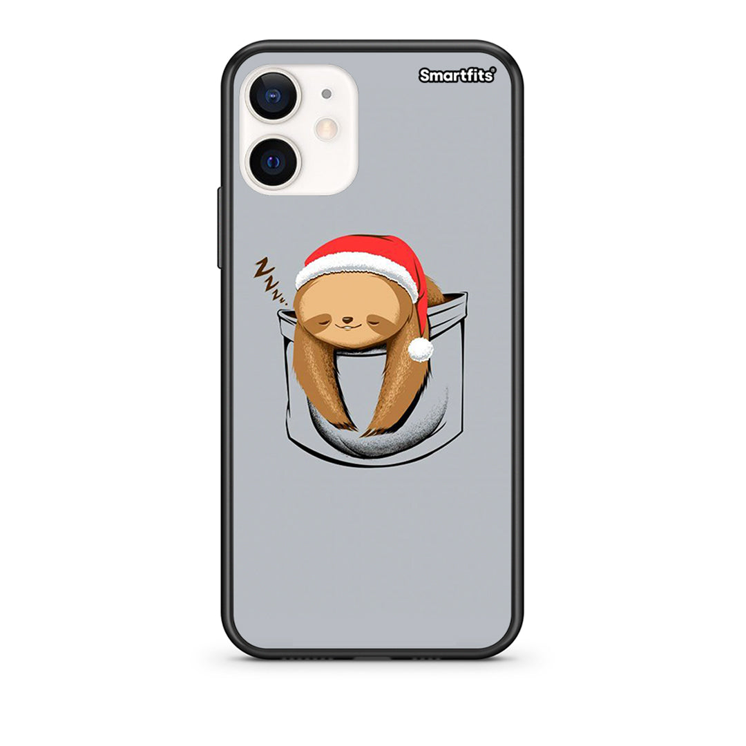 Θήκη iPhone 12 Mini Xmas Zzzz από τη Smartfits με σχέδιο στο πίσω μέρος και μαύρο περίβλημα | iPhone 12 Mini Xmas Zzzz case with colorful back and black bezels