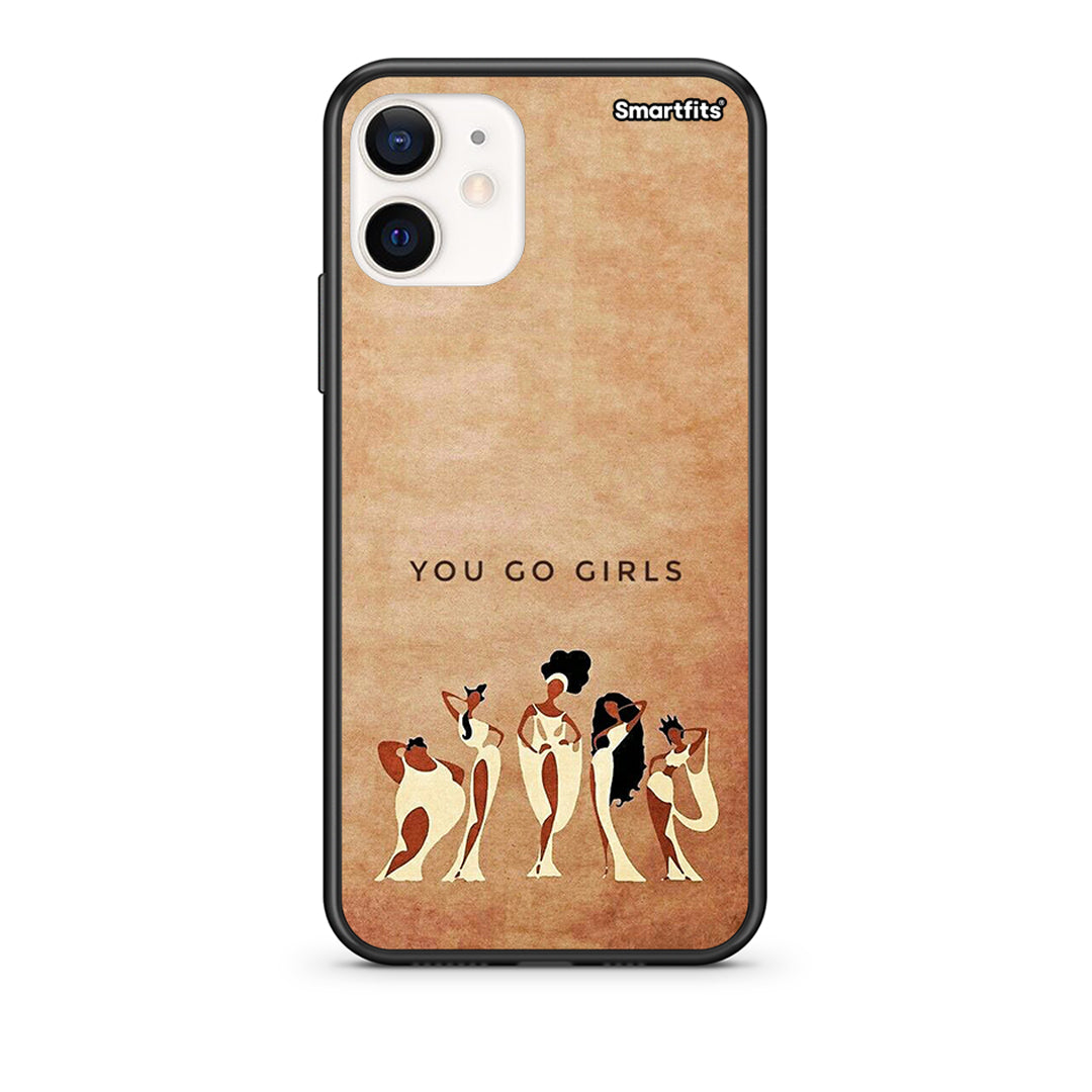 Θήκη iPhone 12 Mini You Go Girl από τη Smartfits με σχέδιο στο πίσω μέρος και μαύρο περίβλημα | iPhone 12 Mini You Go Girl case with colorful back and black bezels