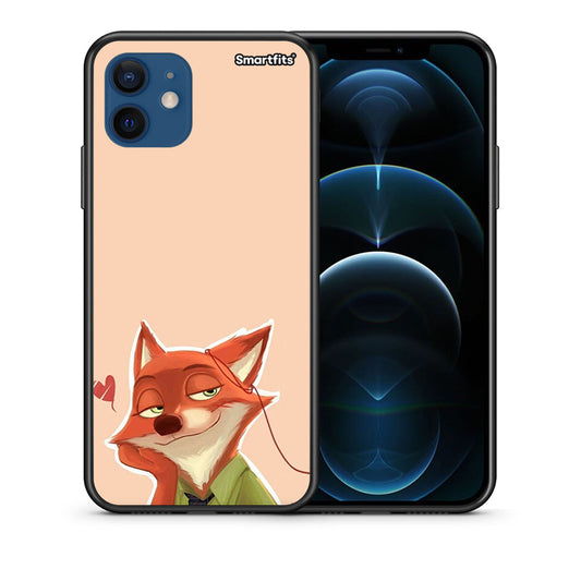 Θήκη iPhone 12 Pro Nick Wilde And Judy Hopps Love 1 από τη Smartfits με σχέδιο στο πίσω μέρος και μαύρο περίβλημα | iPhone 12 Pro Nick Wilde And Judy Hopps Love 1 case with colorful back and black bezels