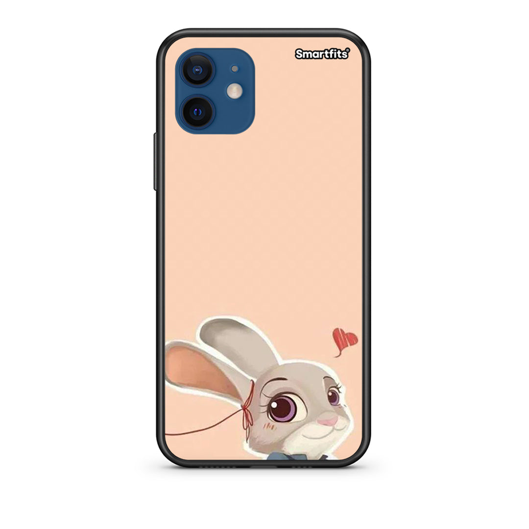 Θήκη iPhone 12 Nick Wilde And Judy Hopps Love 2 από τη Smartfits με σχέδιο στο πίσω μέρος και μαύρο περίβλημα | iPhone 12 Nick Wilde And Judy Hopps Love 2 case with colorful back and black bezels
