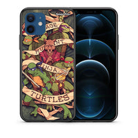 Thumbnail for Θήκη iPhone 12 Ninja Turtles από τη Smartfits με σχέδιο στο πίσω μέρος και μαύρο περίβλημα | iPhone 12 Ninja Turtles case with colorful back and black bezels