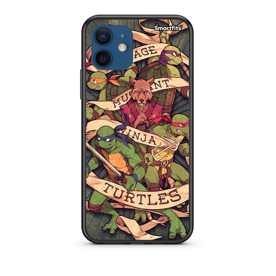 Θήκη iPhone 12 Ninja Turtles από τη Smartfits με σχέδιο στο πίσω μέρος και μαύρο περίβλημα | iPhone 12 Ninja Turtles case with colorful back and black bezels