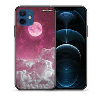 Thumbnail for Θήκη iPhone 12 Pink Moon από τη Smartfits με σχέδιο στο πίσω μέρος και μαύρο περίβλημα | iPhone 12 Pink Moon case with colorful back and black bezels