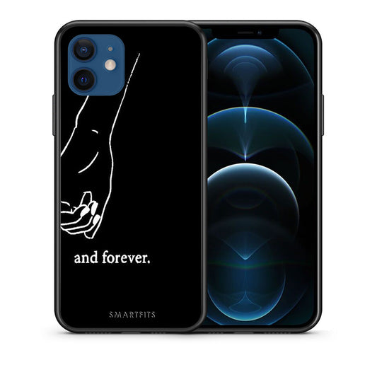 Θήκη Αγίου Βαλεντίνου iPhone 12 Pro Always & Forever 2 από τη Smartfits με σχέδιο στο πίσω μέρος και μαύρο περίβλημα | iPhone 12 Pro Always & Forever 2 case with colorful back and black bezels