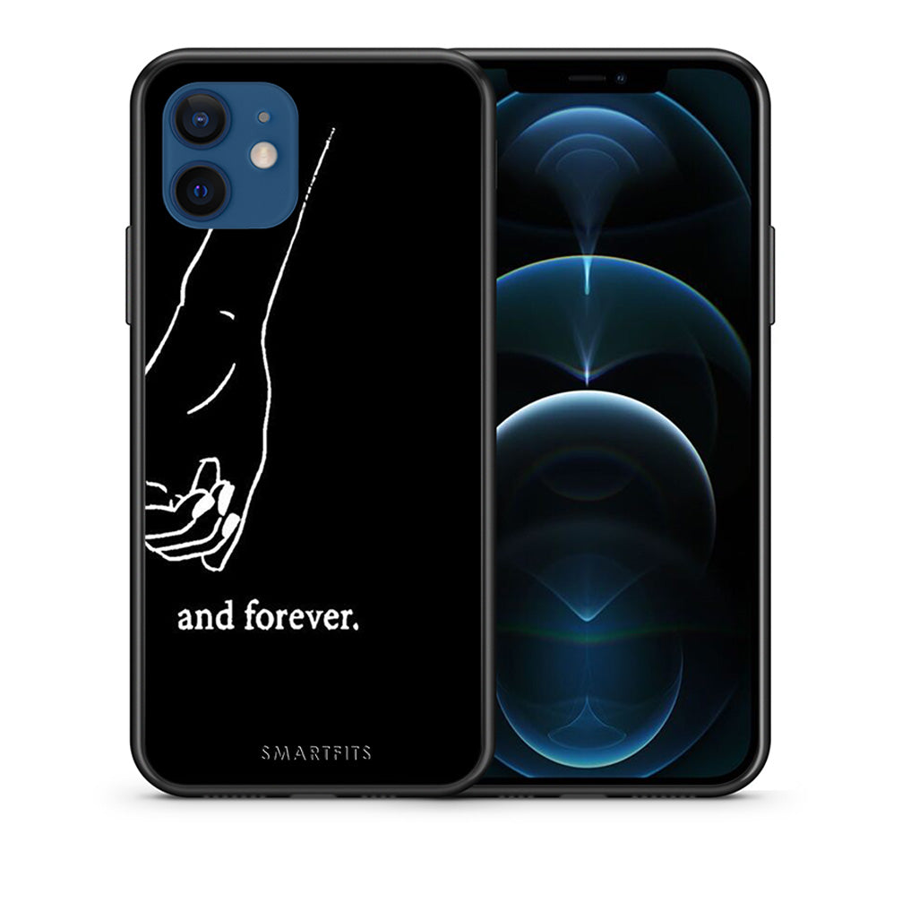 Θήκη Αγίου Βαλεντίνου iPhone 12 Pro Always & Forever 2 από τη Smartfits με σχέδιο στο πίσω μέρος και μαύρο περίβλημα | iPhone 12 Pro Always & Forever 2 case with colorful back and black bezels